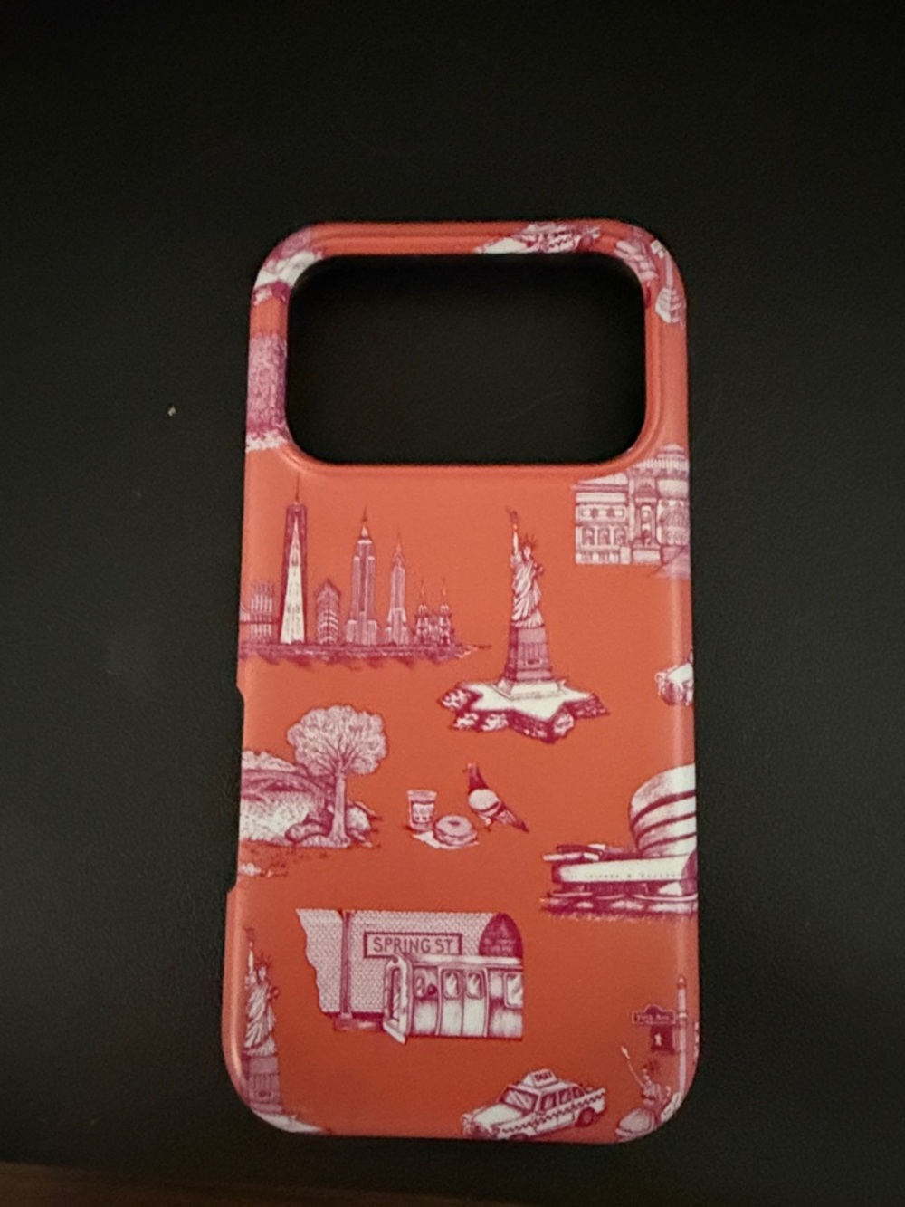 Katie Kime New York Toile iPhone Orange & Magenta iPhone 17 Pro Case- Like New